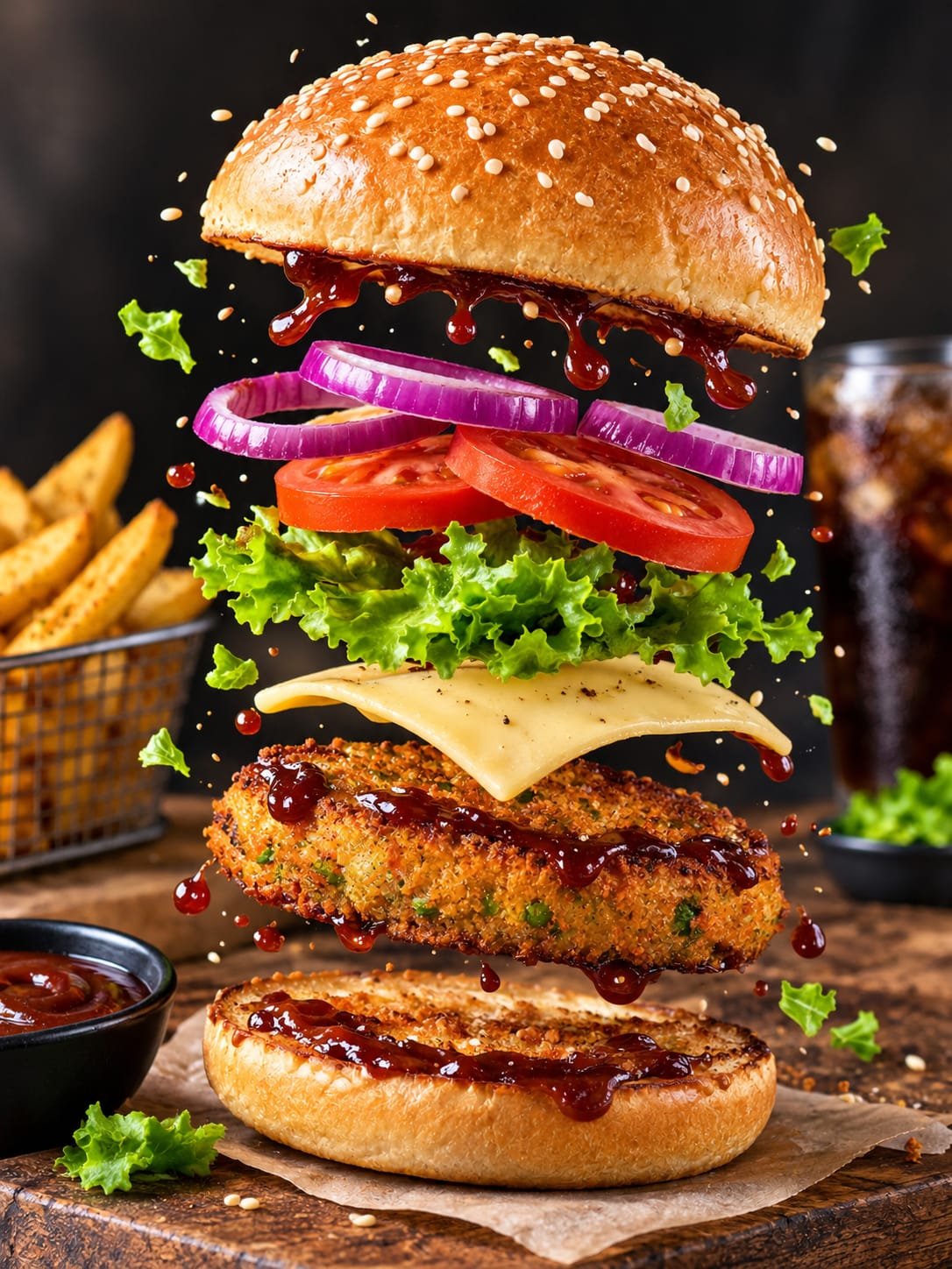 Spicy Peri Peri Cheese Burger