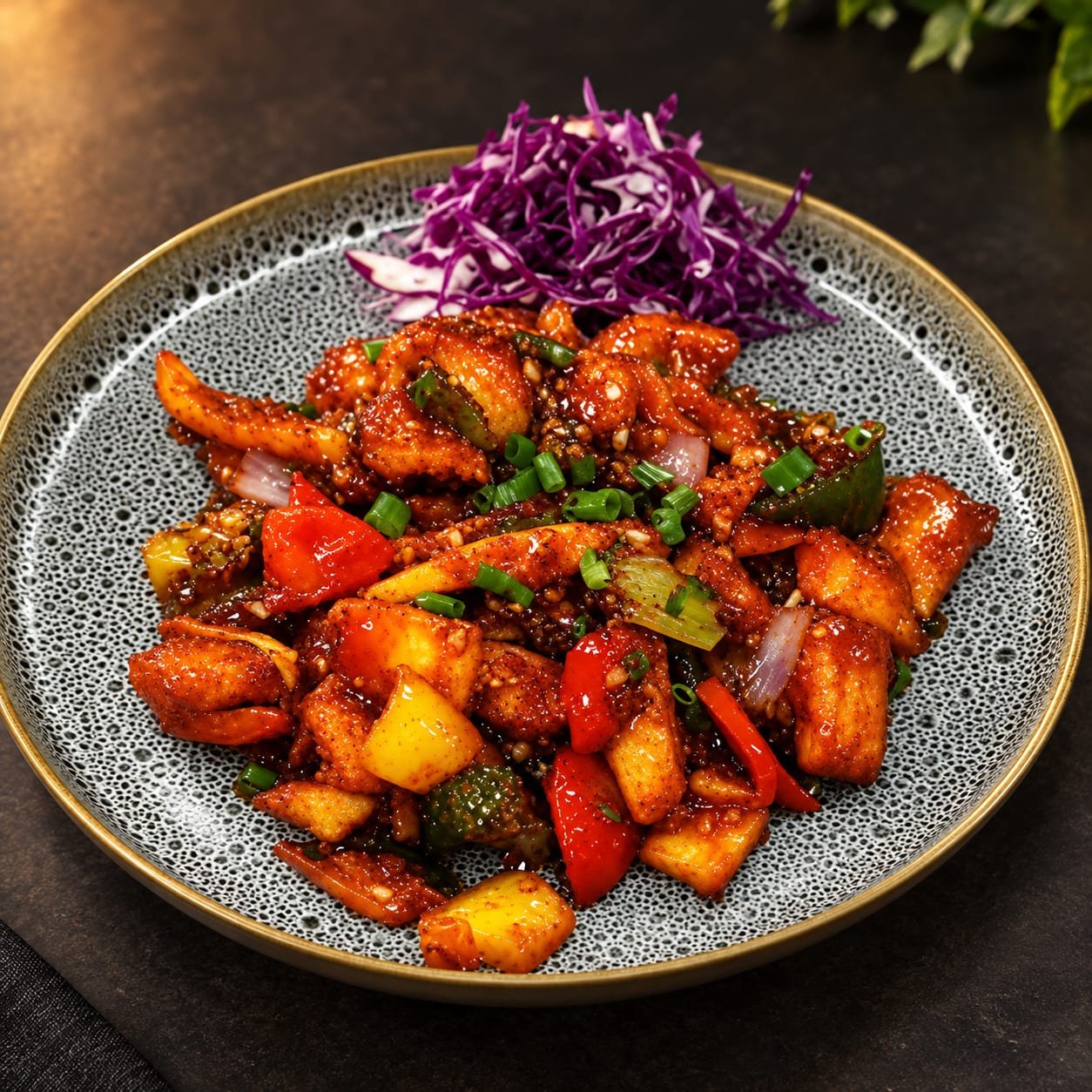 Lotus Root Water Chestnut & Mushroom Burnt Chilli