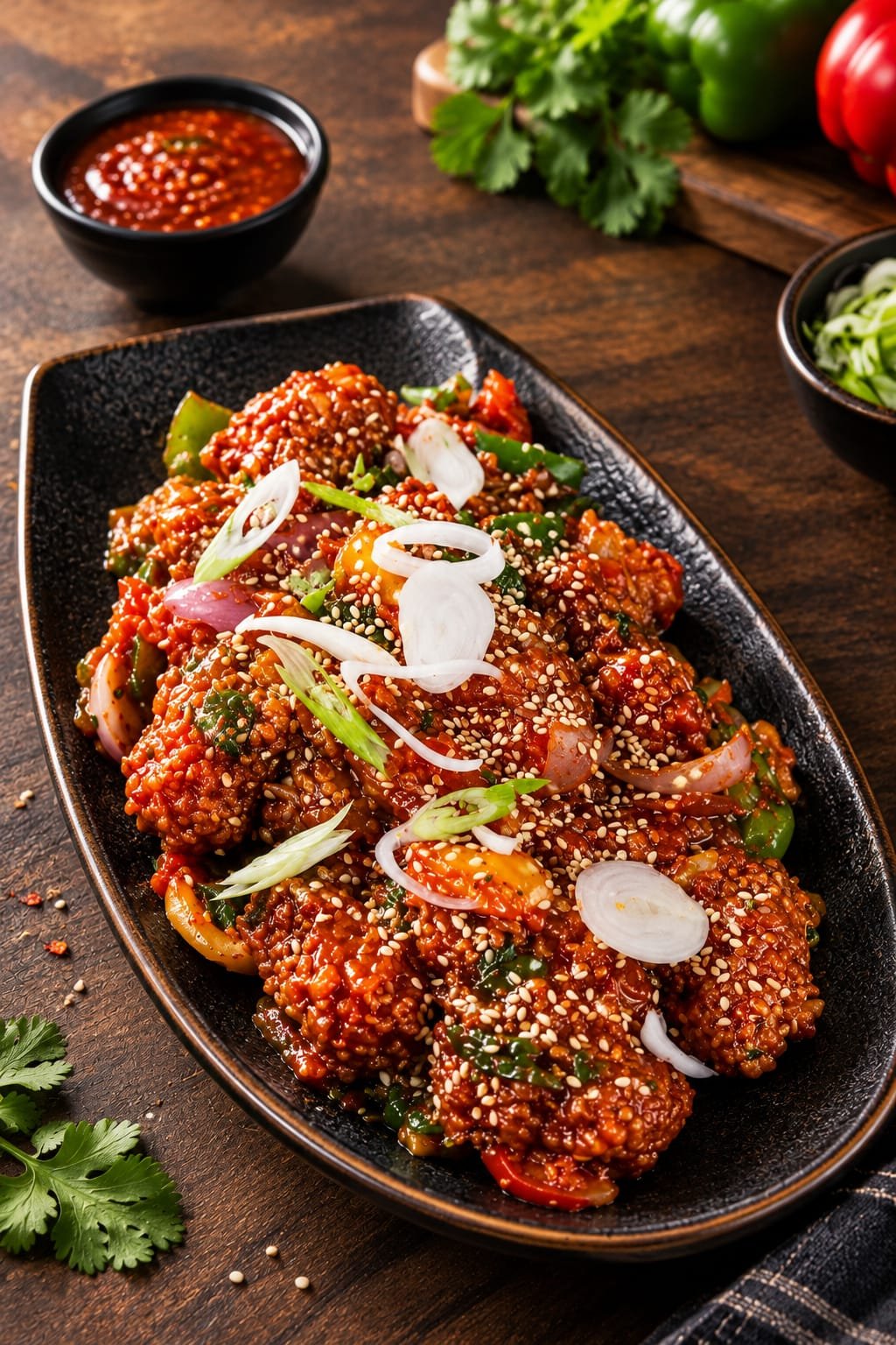 Pan Fried Sesame Garlic Cottage Cheese