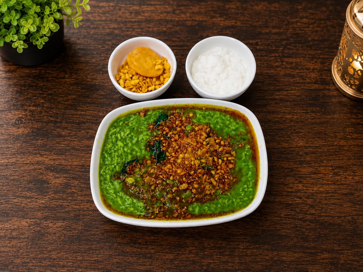 Palak Dal Khichdi Tadka